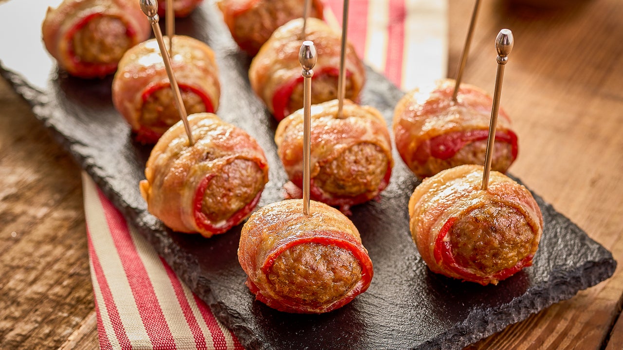 Bacon-Wrapped Abruzzese Meatballs