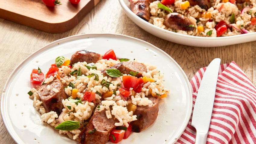 Grilled Italian Sausage Arborio Rice Salad