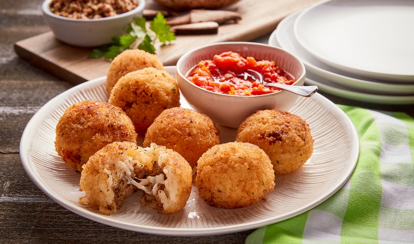 Arancini Stuffed with Toscano Sausage