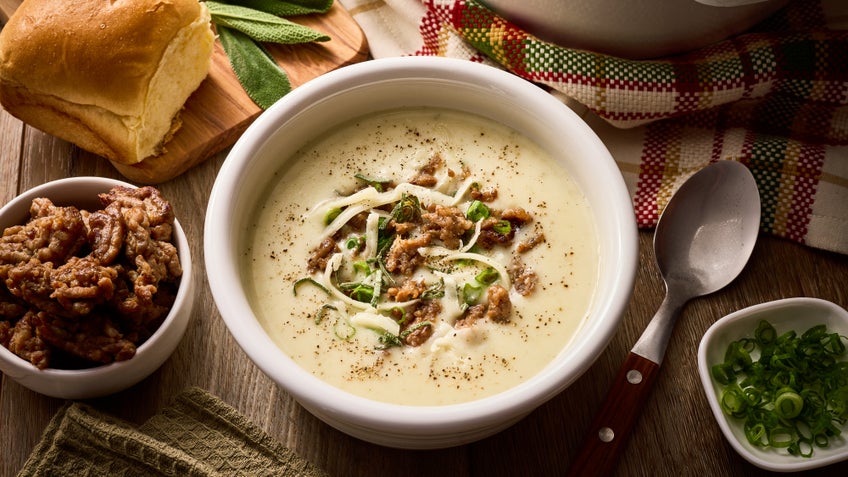 Creamy Potato Soup with Toscano Ground Sausage