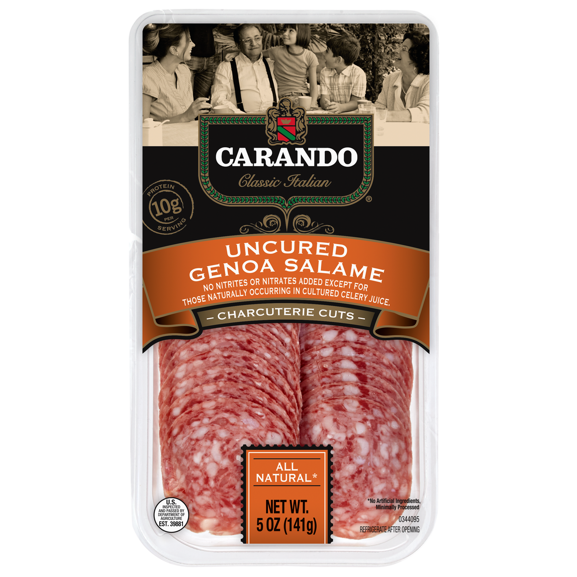 Carando Uncured Genoa Salame Charcuterie Cuts 5 Oz.