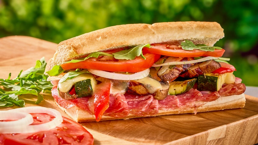 Salami, Fontina and Veggie Hoagies