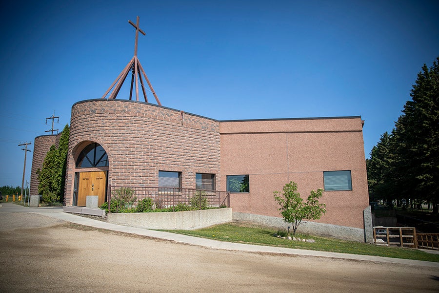 A building with a cross on top