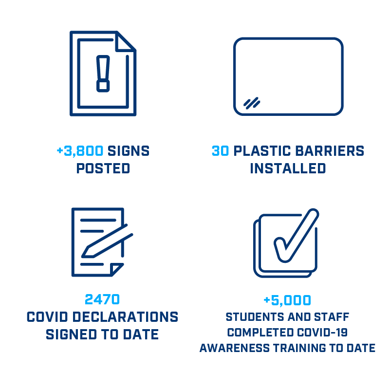 A blue line art of a document