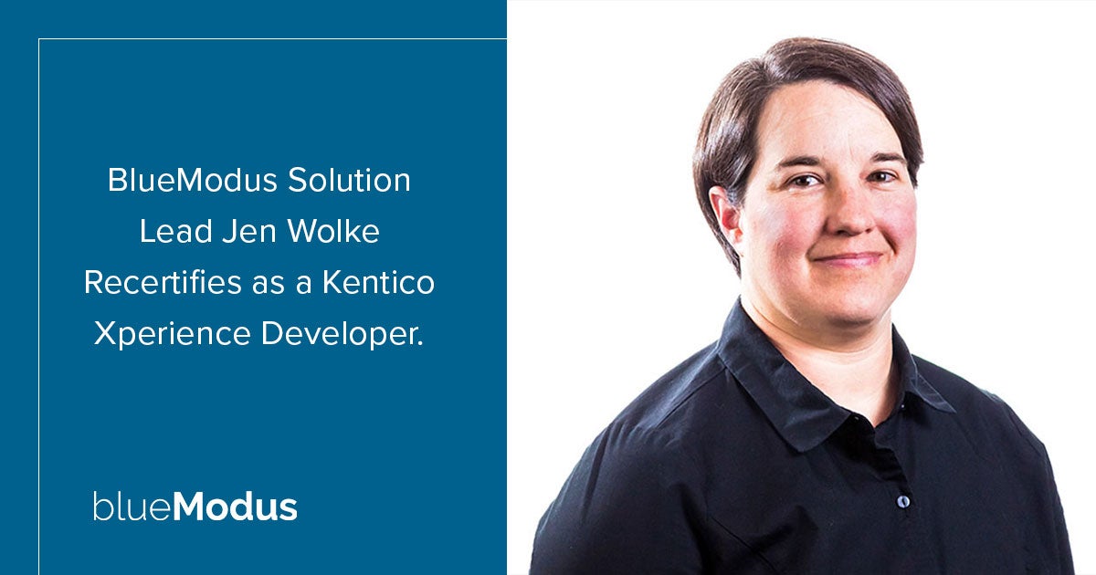 Jen Wolke Recertifies as Kentico Developer 