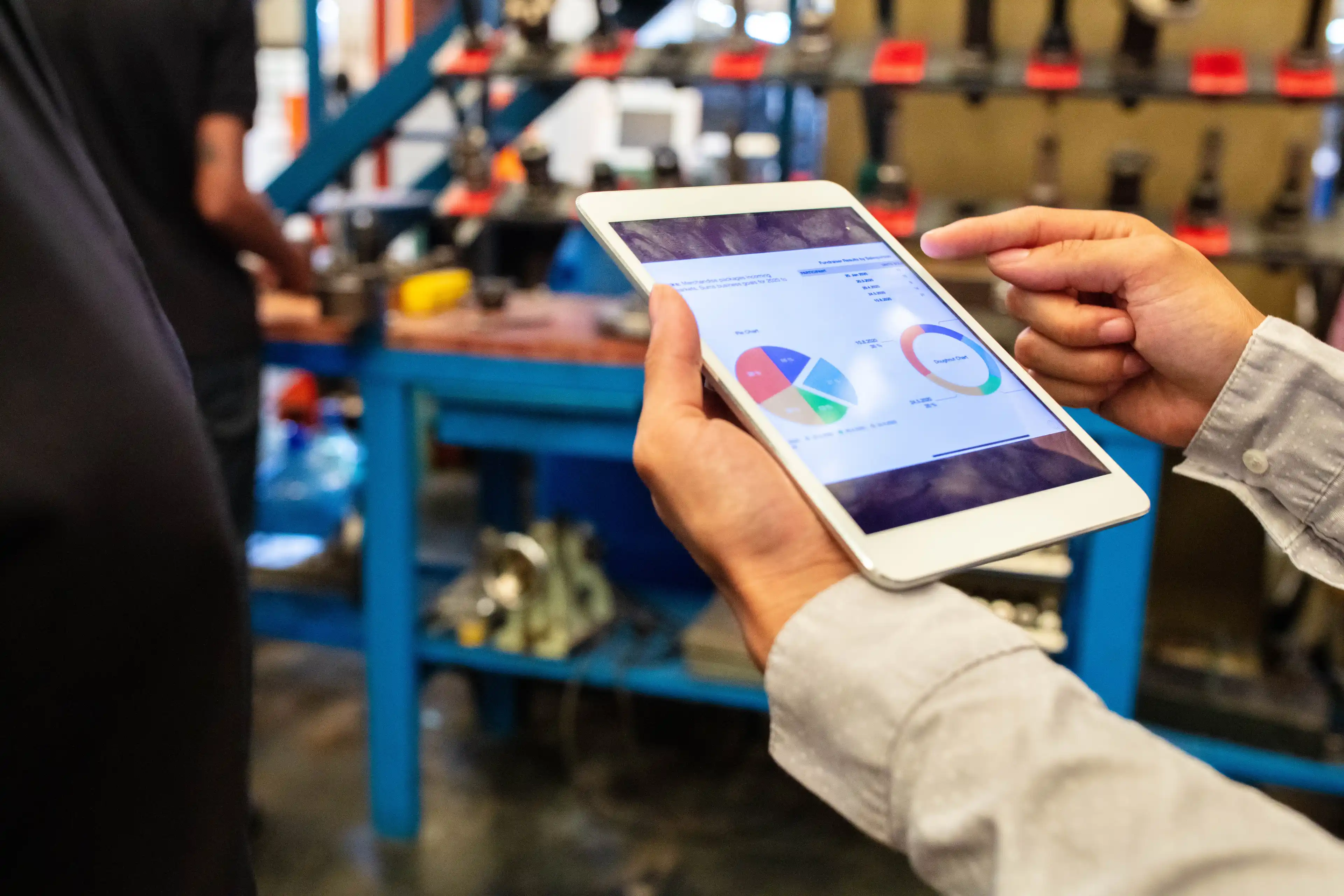 Person working on a tablet