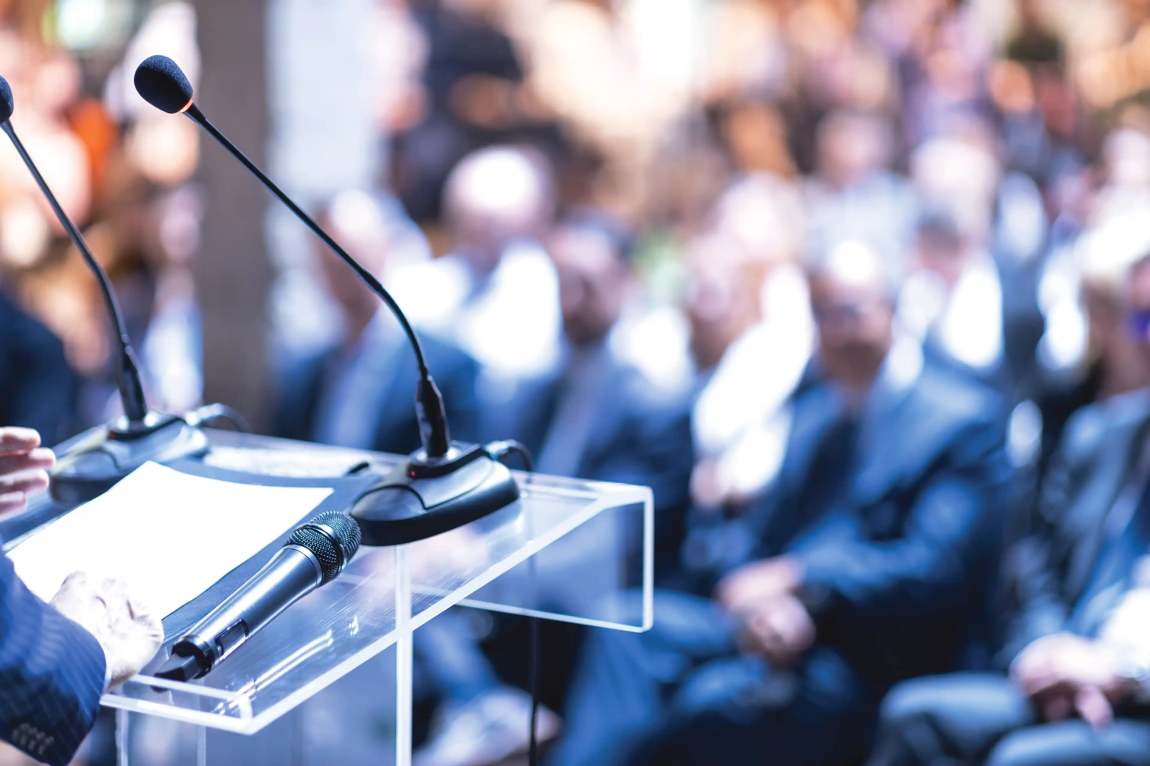 Speaker at business conference