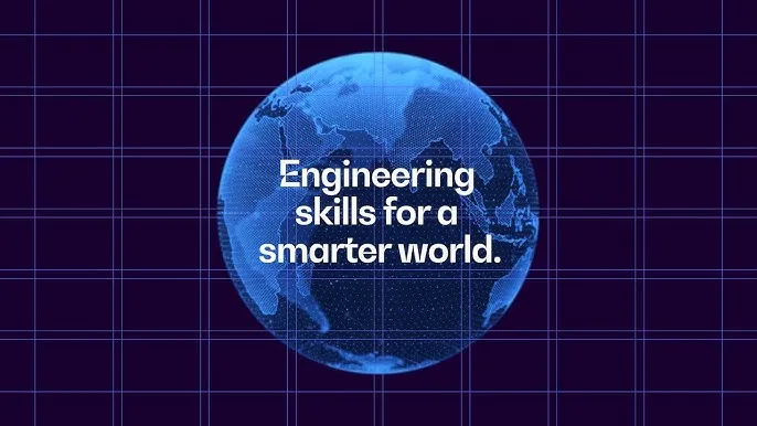 'Engineering skills for a smarter world' written on a graphic of a globe