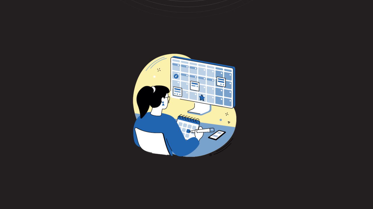 Lead to Succeed branded icon of girl on laptop