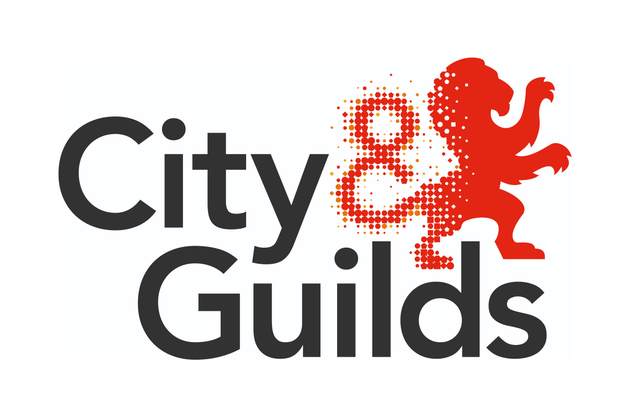 Logo of City & Guilds that includes a red lion.