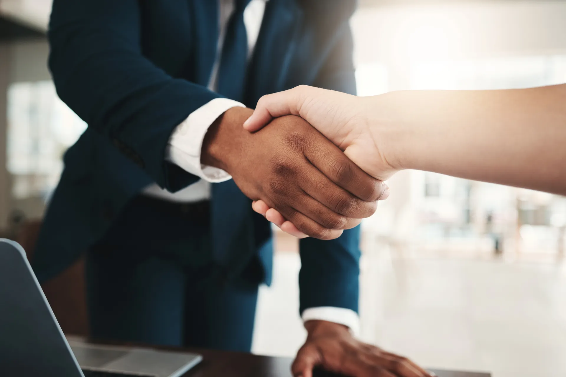 Two people shaking hands