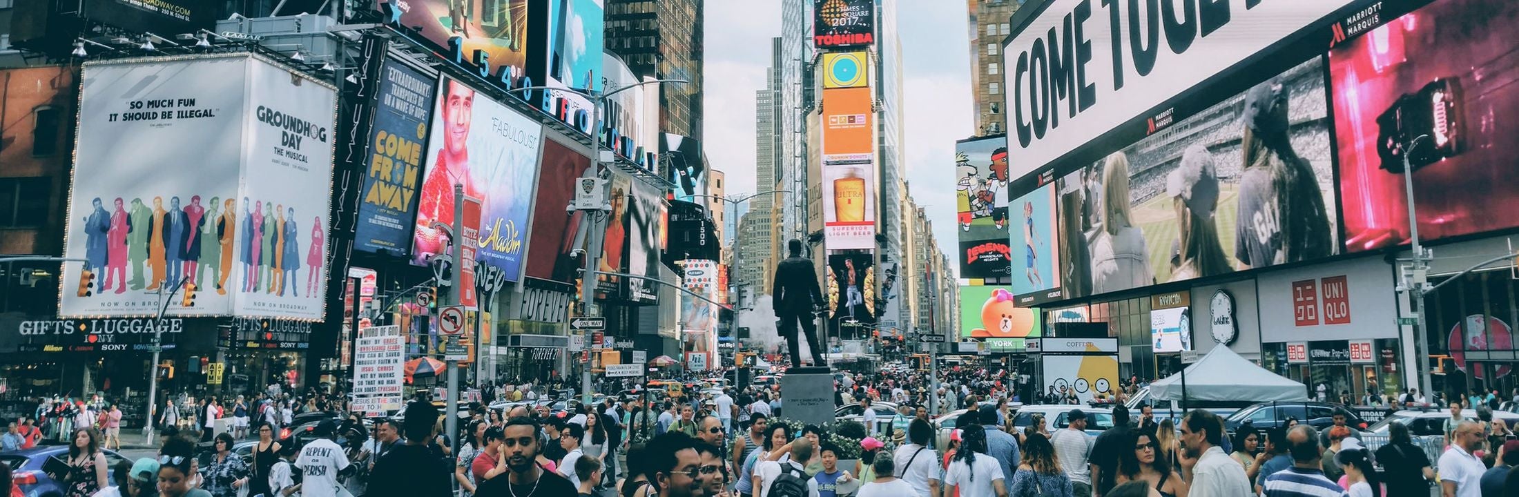 people at Times square in New York city