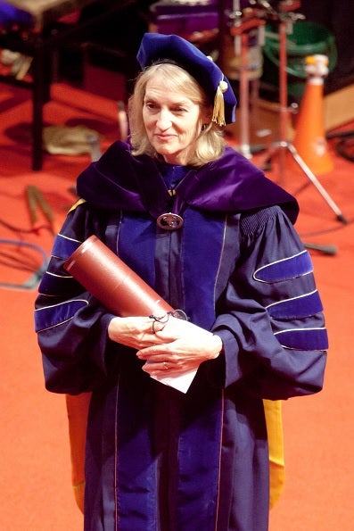 Uitreiking van het eredoctoraat van de Vrije Universiteit Amsterdam aan Kathleen Thelen in 2013. 
