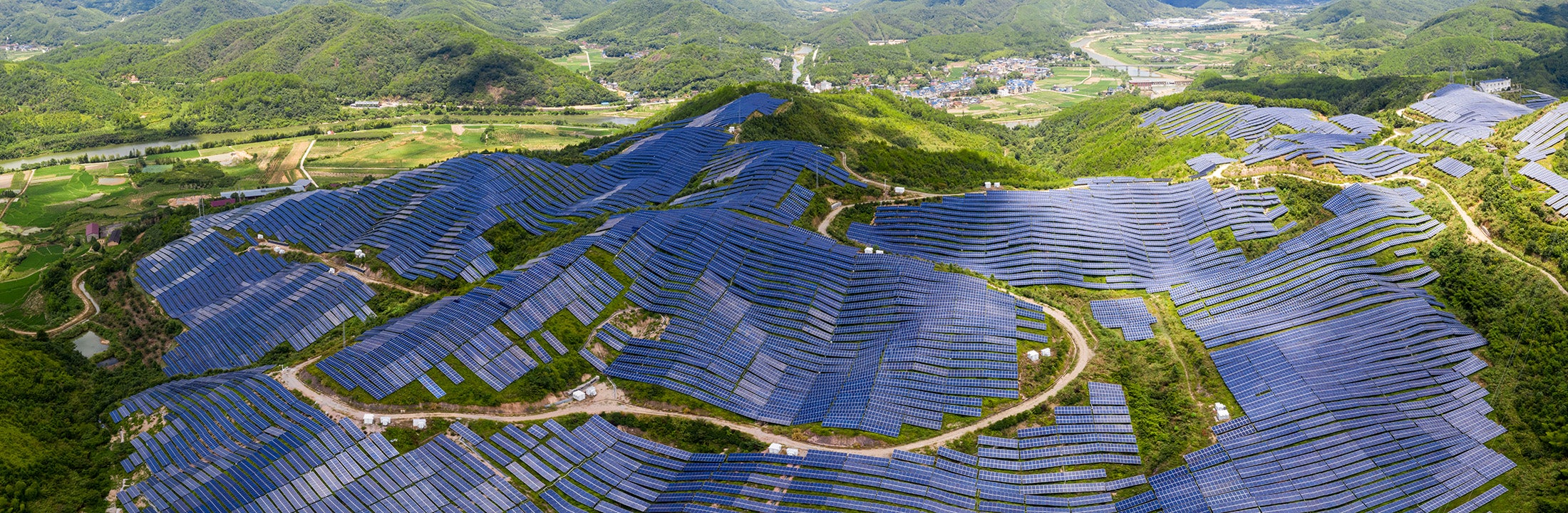 solar panels in mountains