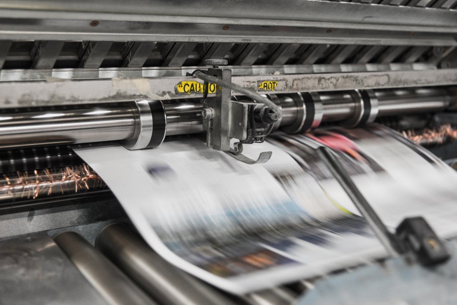 Press prints newspapers