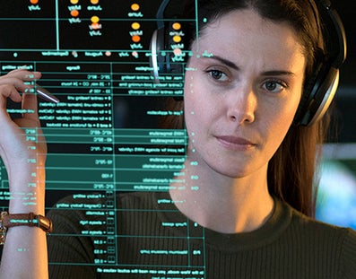 Woman making calculations