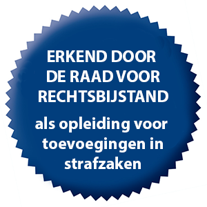 Logo Erkend door de raad voor rechtsbijstand als opleiding voor toevoeging in strafzaken