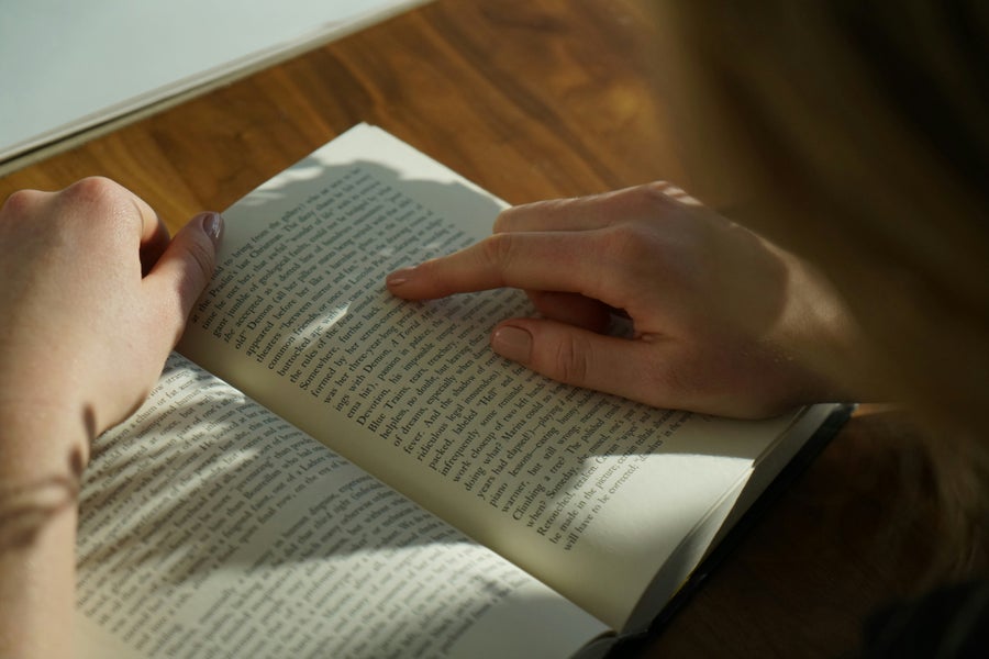 A person reading a book