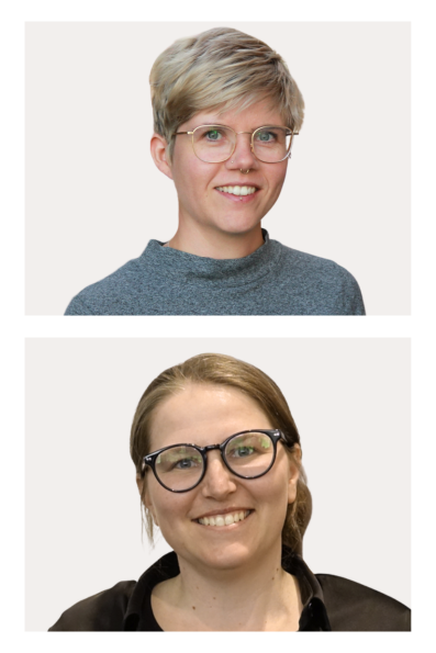 Portrait photos of Marina Friedrich and Smiddy Nieuwenhuis.