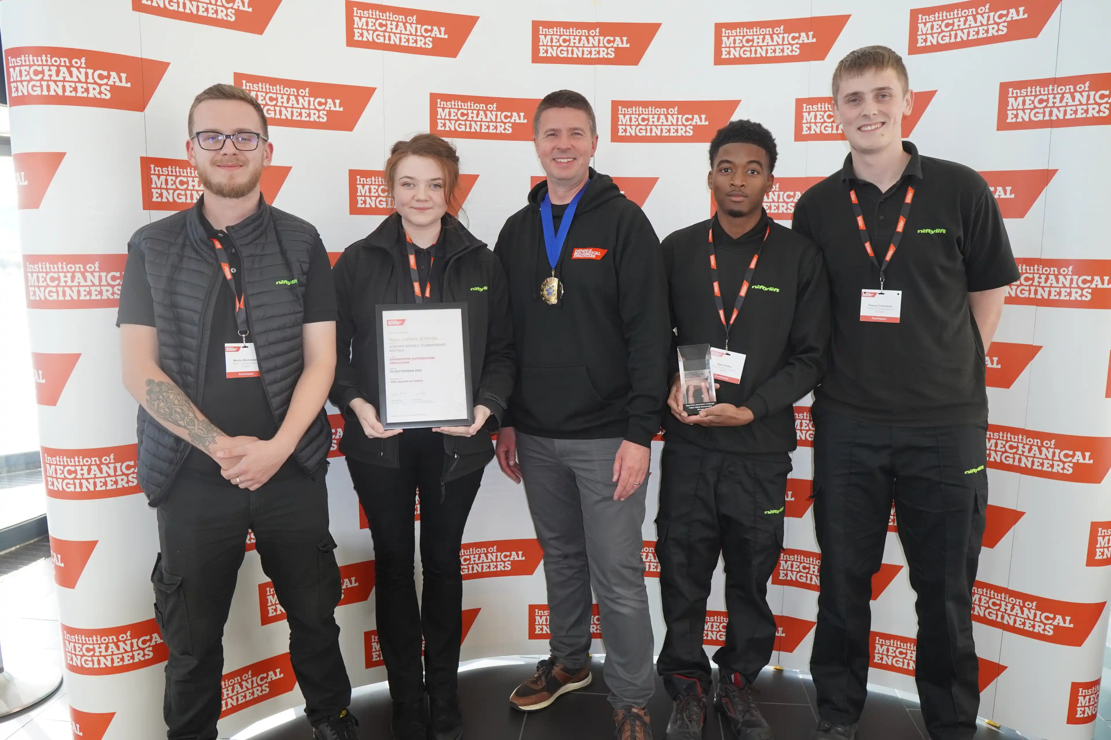 Group photo of apprentices at a competition