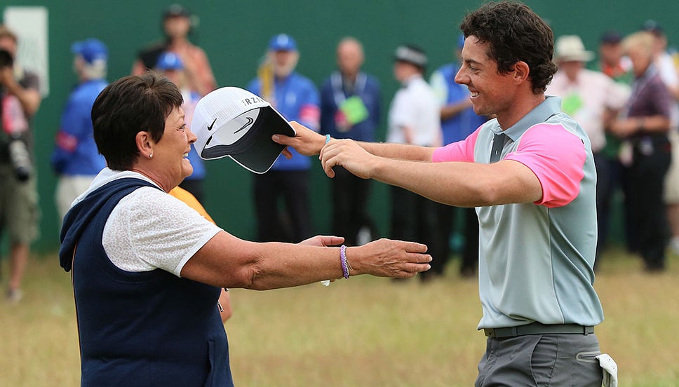 Rory McIlroy celebrates winning The Open with his mother