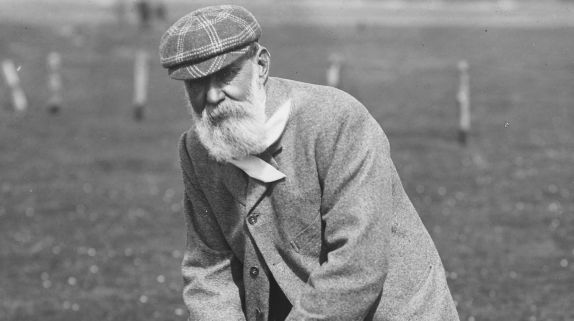 Old Tom Morris ready to play a shot in his later years