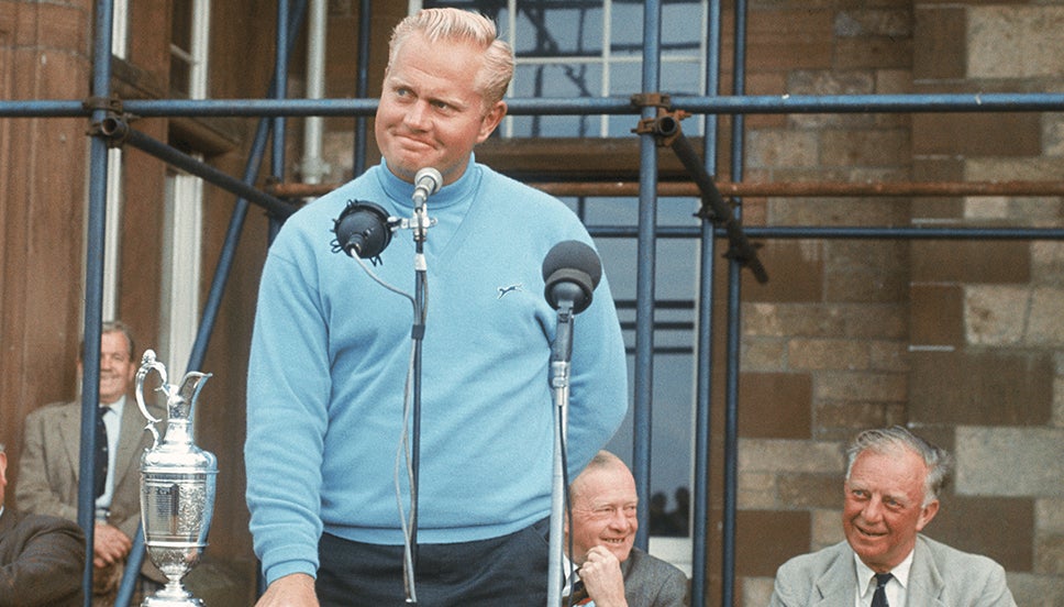 Jack Nicklaus at the presentation following The Open in 1966