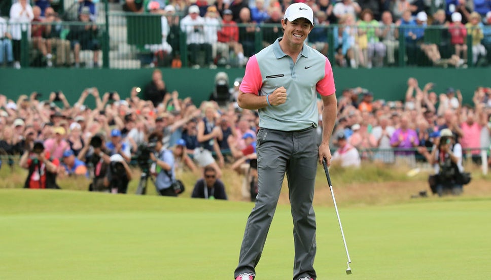 Rory McIlroy smiles after winning The Open in 2014