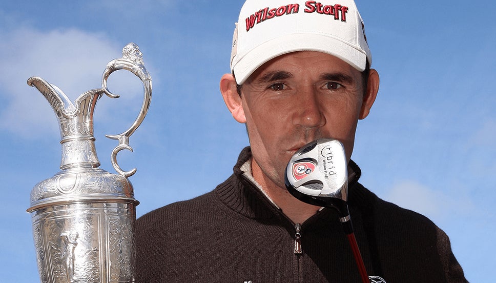 Padraig Harrington with the 5-wood that helped him seal victory in 2008