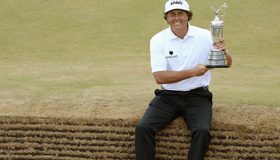 Phil Mickelson with the Claret Jug