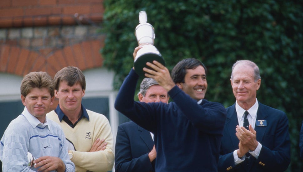 Seve Ballesteros lifts the Claret Jug in 1988