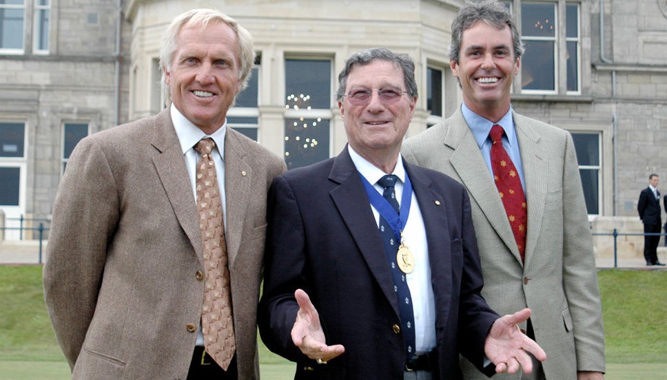 Greg Norman, Peter Thomson and Ian Baker-Finch at St Andrews