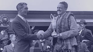 Tommy Armour receives the Claret Jug in 1931