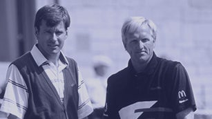 Nick Faldo and Greg Norman at The Open in 1990