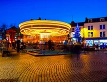 Photo: Motion blurred carousel at night in Waterford city centre, Ireland.