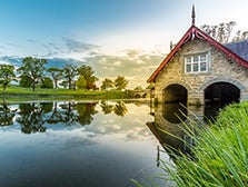 The boat house and bridge at Carton House, Maynooth, County Kildare