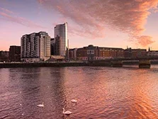 Panoramic river view  of Limerick city 