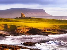 Classiebawn against the backdrop of Benbulbin in County Sligo