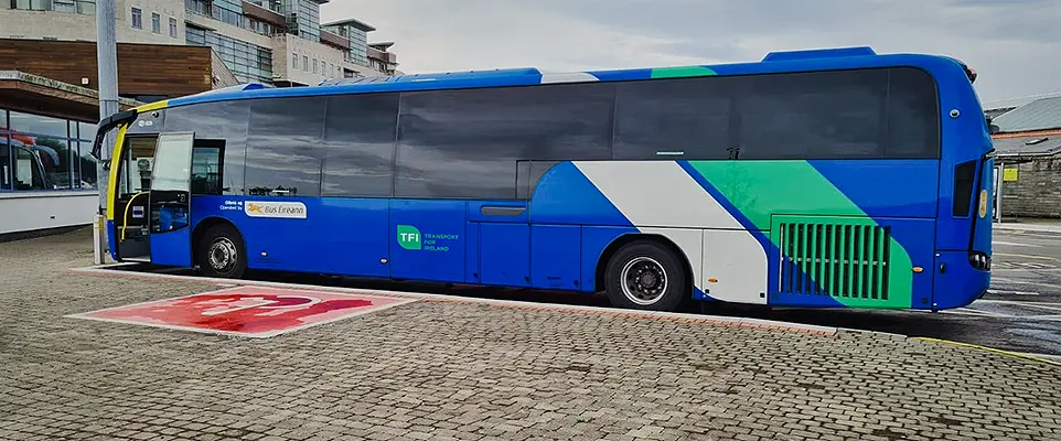 Bus Éireann bus parked at an accessible bus bay at Tralee Bus Station