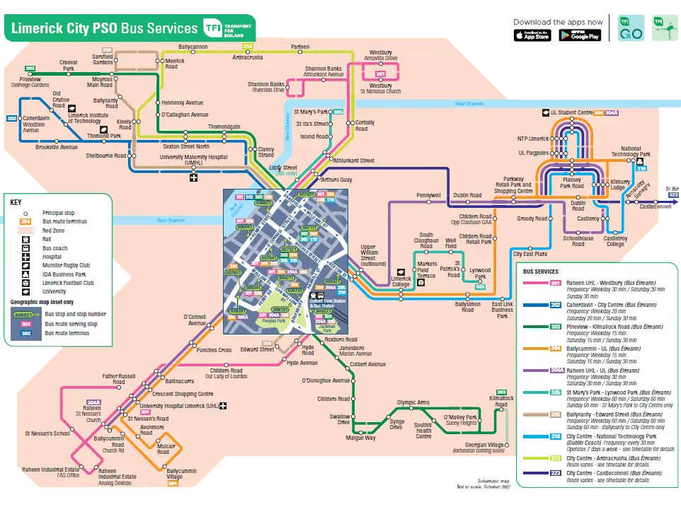 Limerick City Bus Route Map