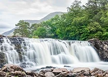 Aasleagh Waterfalls near the town of Leenane in County Mayo, Ireland 