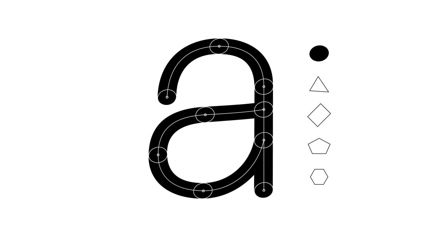 Draw strokes with countless brush shapes. Skeleton type design brush extension for Glyphsapp. 