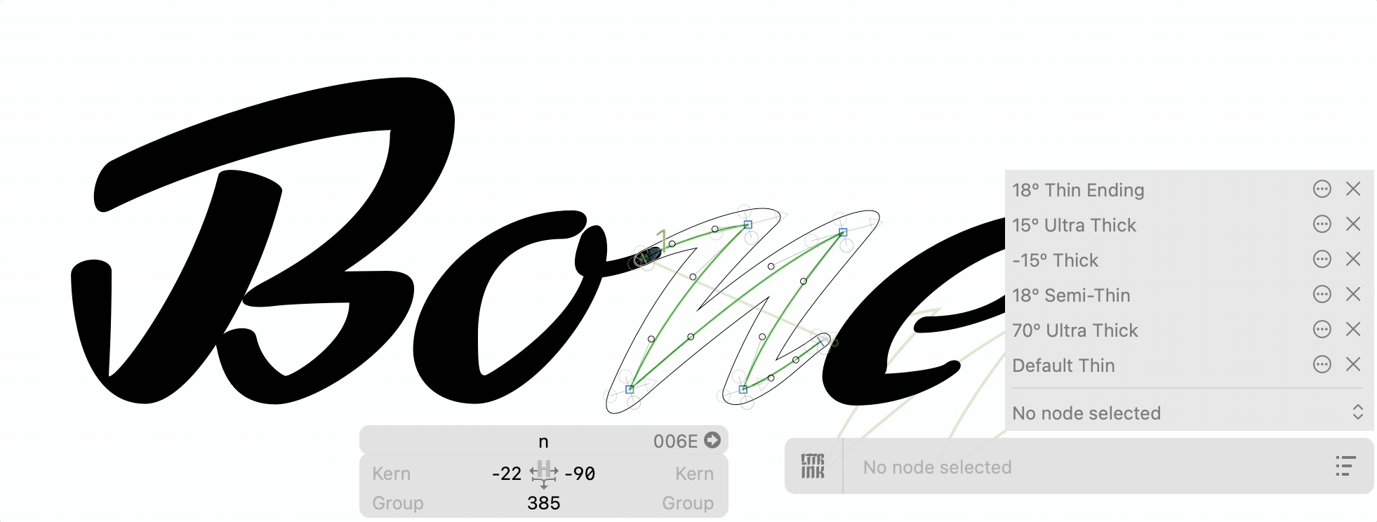 How to modify brush style. lttr/ink plugin for Glyphs app