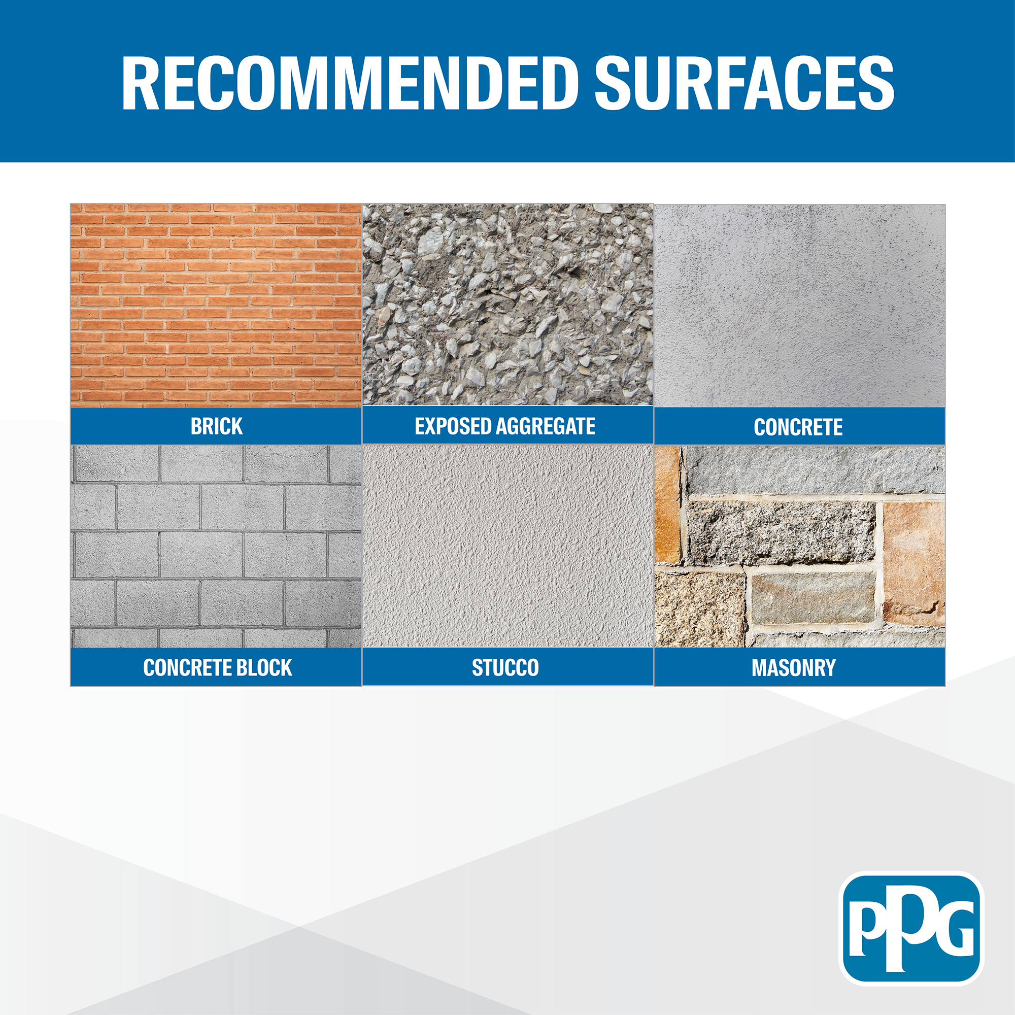 Plex Seal Recommended Surfaces