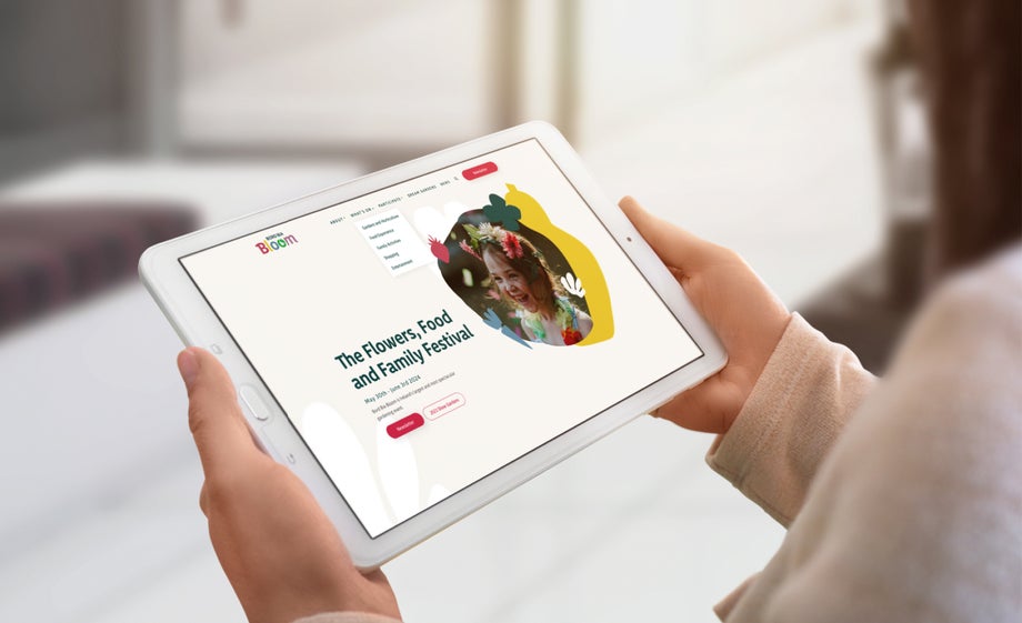 The Bord Bia Bloom website on a tablet
