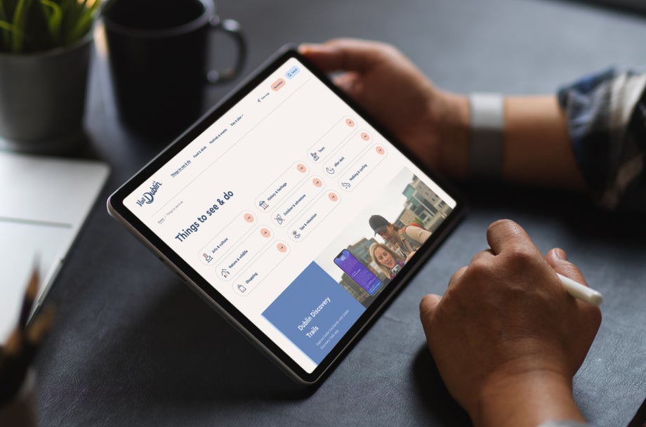The Visit Dublin website on a tablet 