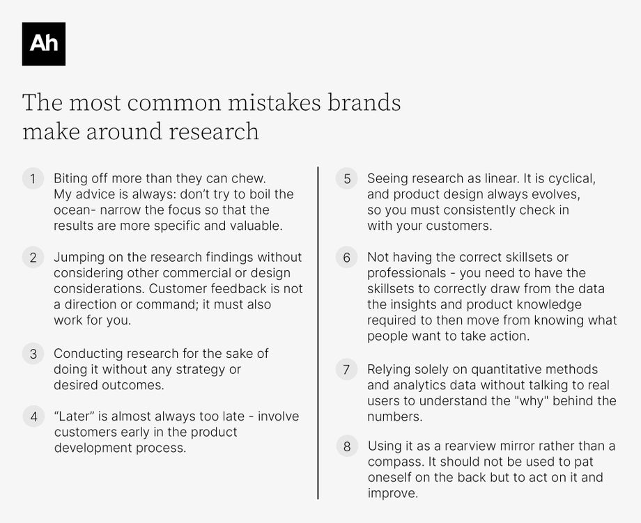 Most common research mistakes table 