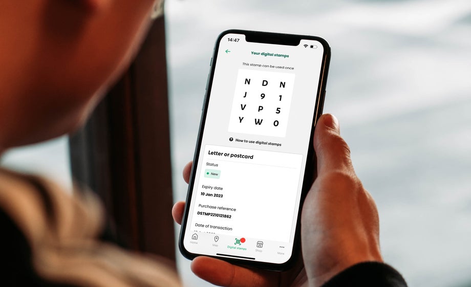 A person buys a Digital Stamp from the An Post website
