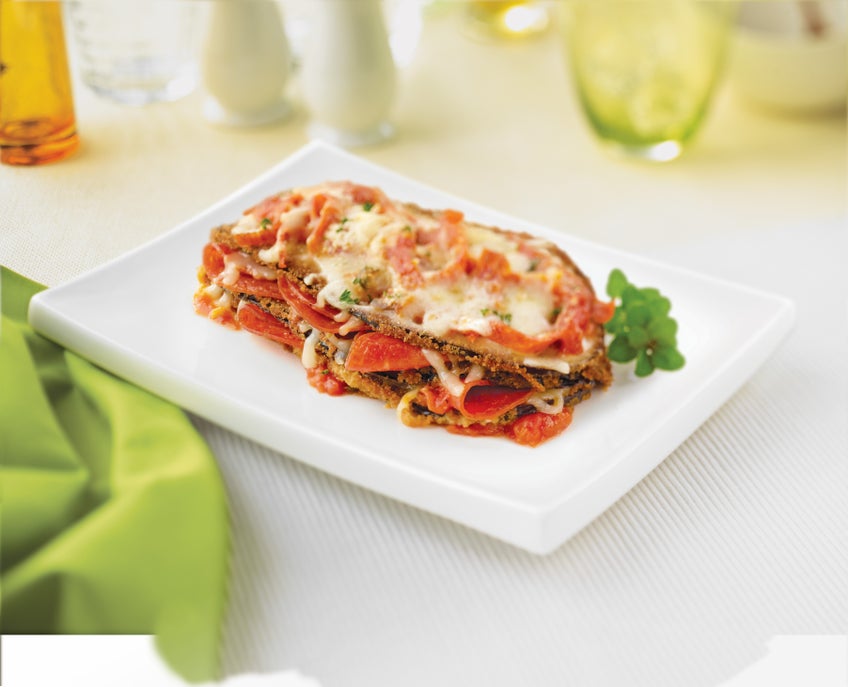 Eggplant Parmigiana with Pepperoni