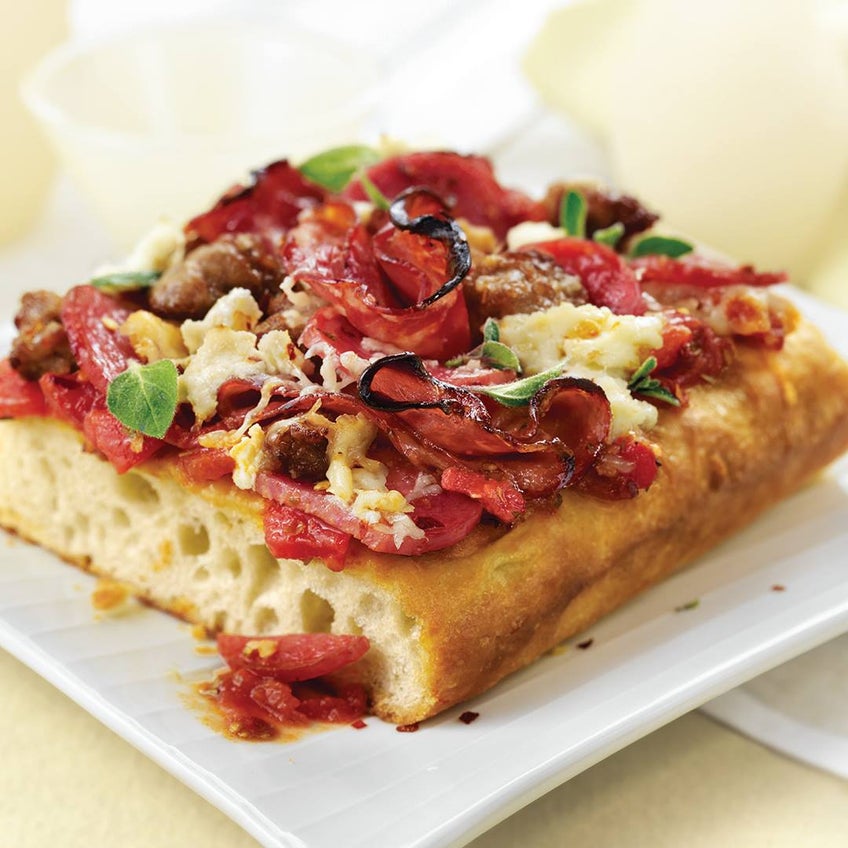 Sicilian Pizza with Salami & Capicola
